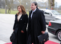 Arrival of Romanian Minister of Foreign Affairs Adrian Cioroianu with his spouse