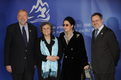 Ministre slovène des Affaires étrangères, Dimitrij Rupel et son homologue hongroise  Kinga Göncz avec son époux