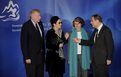 Ministre slovène des Affaires étrangères Dimitrij Rupel et Javier Solana, Haut Représentant de l'Union européenne pour la politique étrangère et de sécurité commune, avec leurs épouses