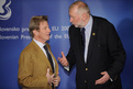 French minister of Foreign and European Affairs Bernard Kouchner and Slovenian minister of Foreign Affairs Dimitrij Rupel