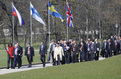 Arrivée des ministres devant le Centre de congrès de Brdo