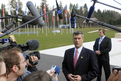 Prime Minister of Kosovo Hashim Thaçi giving statement to media representatives