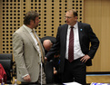 Delegates before the session (right: Slovakian minister of transport, posts and telecommunication Lubomir Važny)