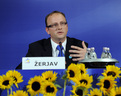 Minister Radovan Žerjav at the press conference