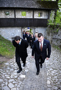 Delegates ascending to Bled Castle