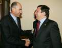 Président du gouvernement slovène et du Conseil européen Janez Janša et le président de la Commission européenne José Manuel Barroso
