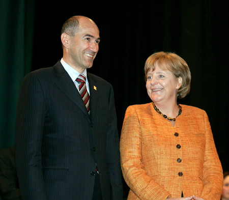Janez Janša et Angela Merkel