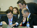 Premier ministre slovène et président du Conseil européen Janez Janša et Président de la Commission européenne Jose Manuel Barroso à Sommet l'UE – Communauté andine des nations