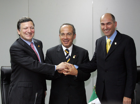 Janez Janša, Vincente Fox et José Manuel Barroso