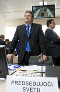 Slovenian Minister of Agriculture, Forestry and Food Iztok Jarc before the start of the Agriculture Council