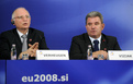 Conférence de presse de la présidence (commissaire Günter Verheugen et le ministre slovène Andrej Vizjak)
