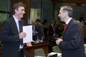 Slovenian minister for education and sport Milan Zver and European commissioner Jan Figel