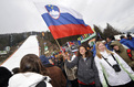 Cheerful atmosphere before competition at the World Cup Ski Jumping Finals of the 2007/2008 Season at Planica