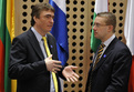 Slovenian Minister of Education and Sport Milan Zver and Finnish Minister of Culture and Sport Stefan Wallin