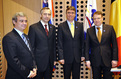 Portuguese Minister for the Presidency Pedro Silva Pereira, European Commissioner Ján Figel, Slovenian Minister of Education and Sport Milan Zver and Torsten Burmester, Deputy Director-General of International Sport Affairs at the German Federal Ministry of the Interior