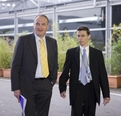 Slovenian Minister for the Environment and Spatial Planning, Janez Podobnik and  Dragan Barbutovski, Spokesperson of the Slovenian Presidency, arriving to the Environment Council meeting