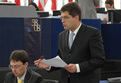 Le secrétaire d'État aux affaires européennes Janez Lenarčič prononce la déclaration du Conseil sur la préparation du Conseil européen du printemps.