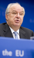 Slovenian Finance Minister Andrej BAJUK talks to media after the Ecofin council meeting in Bruxelles