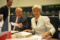 Slovenian Finance Minister Andrej Bajuk and his French counterpart Christine Lagarde