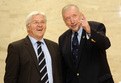 Small talk before dinner: Frank-Walter Steinmeier and Dimitrij Rupel