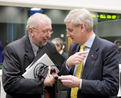 Ministre slovène des Affaires étrangères Dimitrij Rupel avec son homologue suédois Carl Bildt