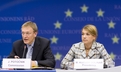 European Commissioner Janez Potočnik and Slovenian Minister Mojca Kucler Dolinar at the press conference