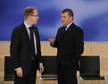 Swedish minister for migration and asylum policy Tobias Billström and Slovenian minister of the interior Dragutin Mate