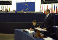 Predsednik Vlade RS in predsedujoči Evropskemu svetu Janez Janša  predstavlja prednostne naloge predsedovanja Slovenije Svetu EU