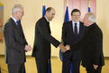 Hans-Gert Pöttering, Janez Janša, José Manuel Barroso et Franc Rode